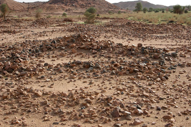 Remains of old villages and palaces at area called Asaude. Sahara desert. Niger.