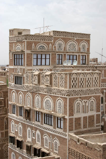 Houses at old quarter of Sana capitol. Yemen.