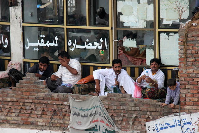 Tea, smoke, and qat-chew shop. Sana city. Yemen.