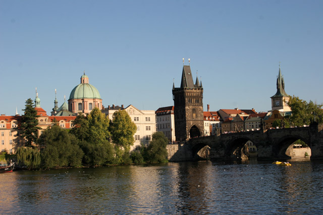 Awesome Prague panorama from balloon. Czech Republic.