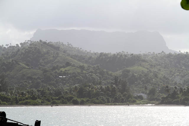 View to El Yunque flat top mountain, Baracoa. Cuba.